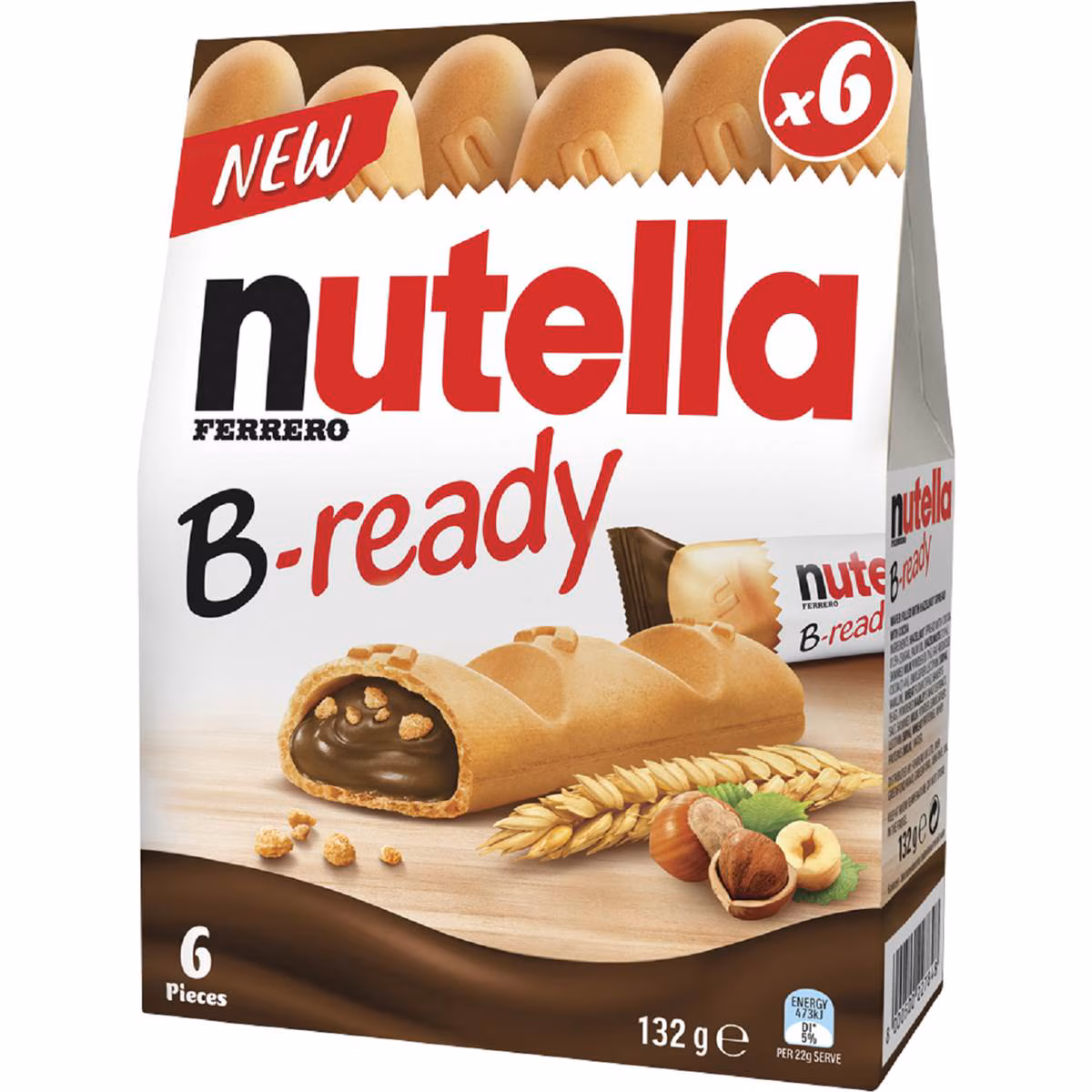 Nutella B-ready – Oblea crujiente rellena de crema Nutella. (pack 6 unidades)